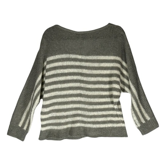 Wooden Ships Paola Buendia NWOT Mohair Blend Striped Sweater M/L Loose Knit SOFT - Picture 2 of 9